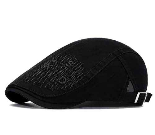 Image of Cotton Newsboy Cap,Breathable Ivy Gatsby Cabbie Beret Hat for Men's Women Driving Hunting Golf
