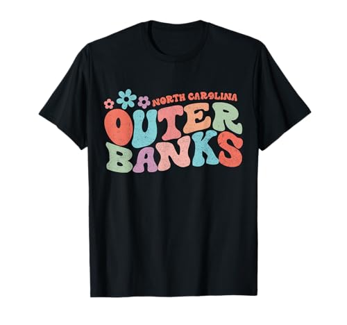 Outer Banks OBX North Carolina - t-shirt retro design, Preto