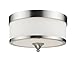 Z-Lite 308F-BN Cosmopolitan Three Light Flush Mount, Metal Frame, Brushed Nickel Finish and White Shade of Glass Material