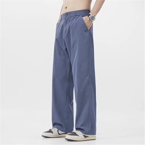 Men's Summer Thin Wide Leg Jeans Loose Straight Cut Trousers High Street Long Pants4