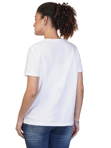 Image of ONE SKY Round Neck T Shirts for Women, Versatile Ladies Wear, Soft & Breathable Printed Tshirt, Relaxed Loose Fit Half Tshirt, Stylish & Durable Tops, Easy to Care Sustainable Summer Tshirt