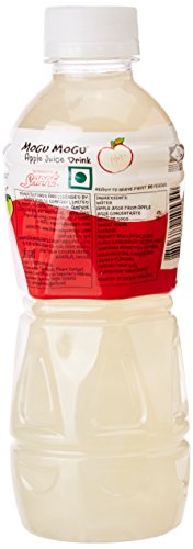 Image of Mogu Mogu Apple Juice Drink with Nata de Coco Jelly 320ml (Pack of 18)| Refreshing Tropical Thai-Made Sip & Chew Beverage