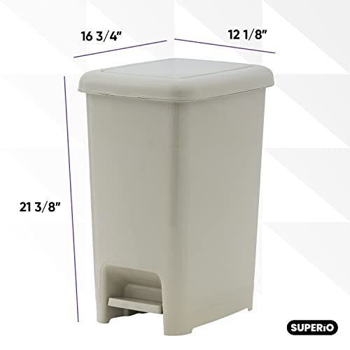 Lata de basura con pedal Superio Slim 10.5 gal, pack 2 miniatura 5