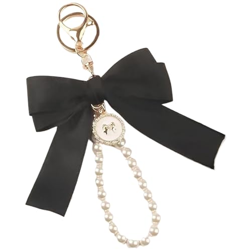 Kekchain à arc, charme de sac à main noir 6.3x4.7 Charme de sac d'anneau clé, porte-clés vintage pour sacs à main accessoires de sac à main, porte-clés à arc