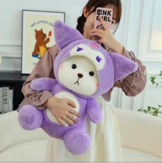 Image of HUG 'n' FEEL SOFT TOYS Hoodie Kuromi Teddy Bear 45 CM Plush Soft Toy for Kids Girls Boys | Cute Cartoon Stuffed Animal