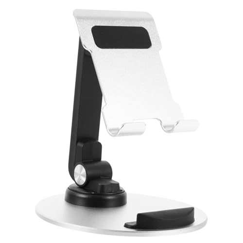 LIGIGWASH Soporte Móvil Metálico Ajustable para Escritorio Soporte Plegable para Tabletas y Teléfonos Base Estable Color Plateado