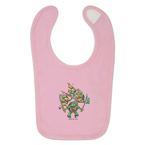 GRAPHICS & MORE TMNT Mutant Mayhem Group Shot Baby Bib - Pink2