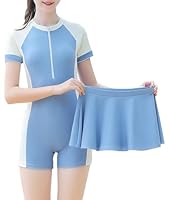 FEOYA Badeanzug Kinder Mädchen Einteiliger Badebekleidung Bademode Schnell Trocknen Schwimmanzug Stretch Sonnenschutz Swimsuit Einteilige Badehosen mit Rock Badeanzüge 140