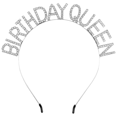 Vin Beauty Headband, Birthday Queen for Women Rhinestones, One Size Fits Most, Silver, 559295 2 WCfQUZ6TN Cover
