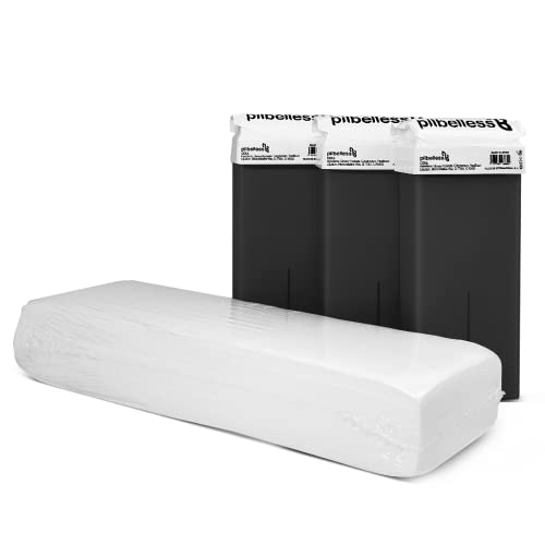 Pack 100 Bandas Depilatorias + 3 Cartuchos de Cera Roll On Carbón