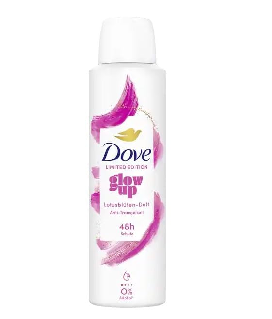 6er Pack - Dove Deospray, Antitranspirant, schützt bis zu 48 Stunden - Glow Up - 150 ml