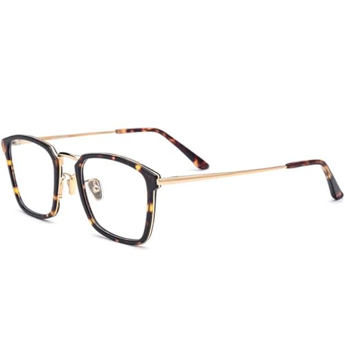 Lunettes en acétate et acier inoxydable pour hommes au design carré élégant