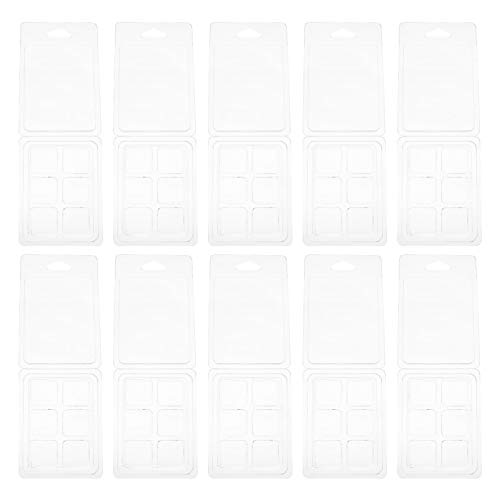 EXCEART 100 Peças de Moldes de Derretimento de Cera Transparente Vazio Quadrado Plástico Clamshells