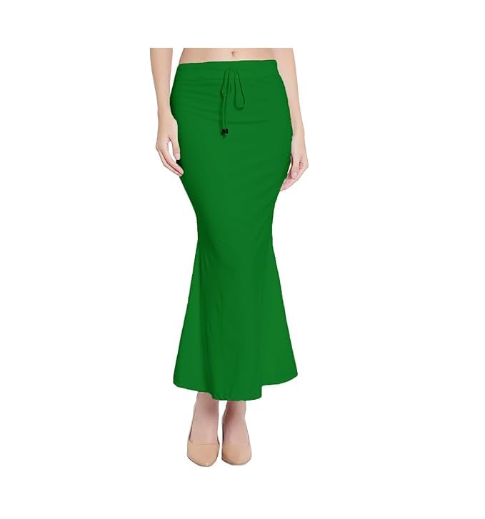 Image of Saree Shapewear Petticoat for Women Cotton Blended Lycra Shaper Petticoat with Elastic & Lace (Drawstring) Long Under Skirt Fishcut Wrinkle Free Shapewear