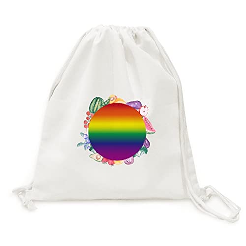 Sac en tissu pliable arc-en-ciel LGBT pour courses écoresponsables et cabas fruits et légumes
