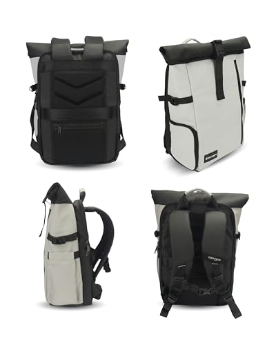 Image of CarryPro H25 MINI 30L Roll-Top Laptop & Travel Backpack | Fits up to 16-Inch Laptop | Removable Camera Box | Water-Repellent | For Work, Travel & Photography