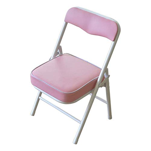 KISlink Chairs,Stools,Folding Chairs Small Chair Backrest Folding Bench Home Low Stool (color : Pink, Size : 33 * 28 * 53cm)