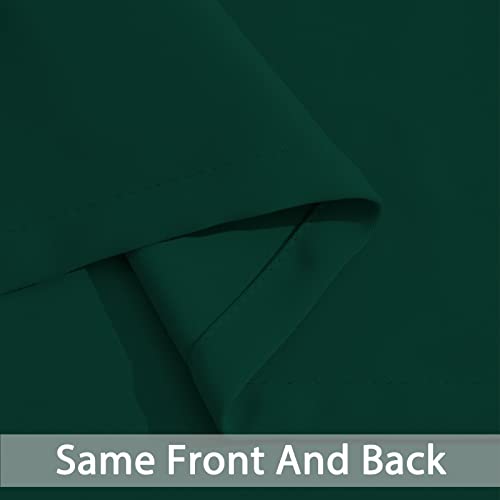 Yakamok Blackout Curtains Room Darkening Thermal Insulated Window Panels,Solid Grommet Top Drapes for Bedroom/Living Room(62Wx63L, Dark Green, 2 Panels)