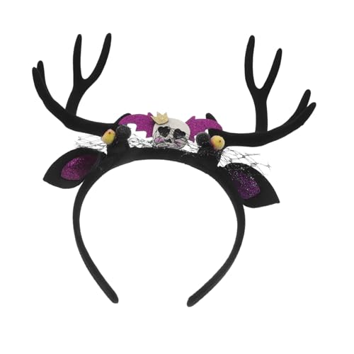 ibasenice Diadema Halloween para Mujer con Cuernos y Alas de Encaje Tocado Creativo para Cosplay y Fiestas Temáticas Accesorio Festivo Versátil y Fácil de Usar