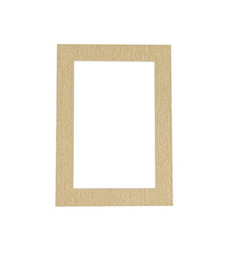 8x10 Mat Bevel Cut for 5x7 Photos - Acid Free Fresh Linen Canvas Precut Matboard - For Pictures, Photos, Framing - 4-ply Thickness