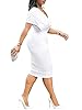 qfmqkpi Ladies Casual Double V Neck Pearl Beaded Formal Wear to Work Business Dresses White XXL #2