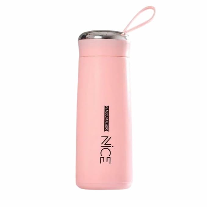Glass Water Bottle with Silicone Protection Airtight Lid Bottle 400ml Multicolor Water Botel Water Bottle-Pink-400ml-picture-13