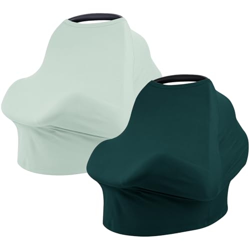 Image of Breathable Car Seat Cover for Babies - Soft, Multi-Purpose Nursing Cover, Perfect for Feeding, Traveling (2 Pack)