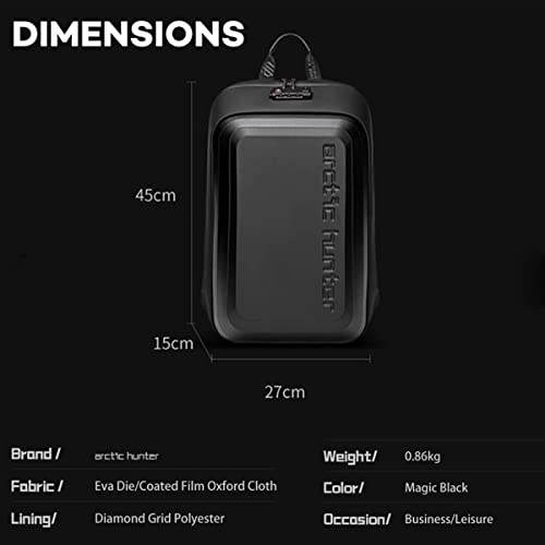 ah arctic hunter ah arctic hunter 15.6" Laptop Backpack with Tablet Compartment, Anti-theft Backpack with Customs Lock and Separate Small packet,Semi-Hard Gaming Bag Biking Backpack for Men