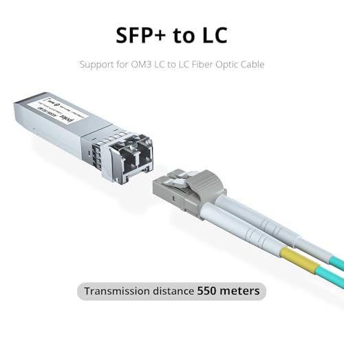 Image of ipolex SFP+ 10GBase SR LC Multimode Module, 10G Fiber SFP Transceiver for Cisco SFP-10G-SR, Ubiquiti UniFi UACC-OM-MM-10G, Meraki MA-SFP-10GB-SR, Mikrotik and More, 850nm, up to 300M, 4 Pack