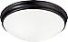 Capital Lighting 2034MB Hansen White Glass Flush Ceiling Light Fixture, 3-Light 180 Total Watts, 5"H x 14"W, Matte Black