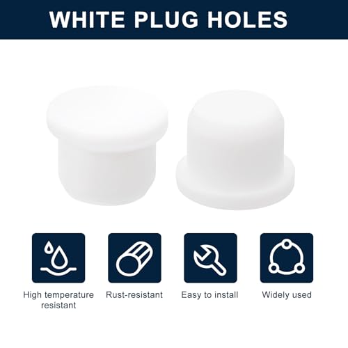 Image of uxcell 32 Pieces White Rubber Stopper, 13.5mm Plug Holes for 13-13.3mm /0.51-0.52 inch Hole