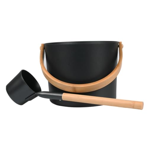Sauna Bucket and Ladle Set 7L Aluminum Sauna-Bucket and Long Handle Ladle Kit SPA Shower Bath Accessories for Spa Home Sauna Sauna Steam Accessories Kit with Sauna-Ladle and Bucket
