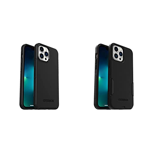 OtterBox Symmetry Series+ Antimicrobial Case with MagSafe for iPhone 12/13 Pro Max - Black & Commuter Series Case for iPhone 13 Pro Max & iPhone 12 Pro Max - Black