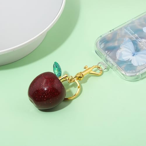 Image of Fruit Bag Charm Keychain - Gold Key Chain, Cute Purse Handbags Accessories - Beautiful Gift for Women