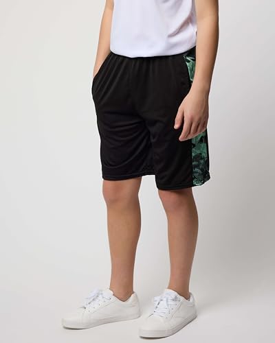 Image of Real Essentials 5 Pack: Boys' Dry Fit Basketball Shorts for Youth Kids Teens - Athletic Running Soccer Sports with Pockets