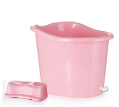 Bañera de viaje independiente para camping, portátil, para exteriores, 55 x 46 x 43 cm, color rosa