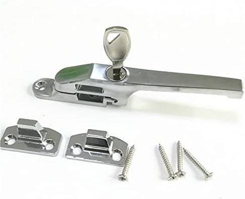 Locking Window Handle, Casement Window Handle Replacement Lock Latch Fastener Zinc Alloy with Key