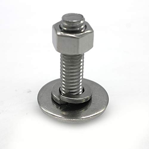 Tornillos de cabeza hexagonal 5/16 de acero inoxidable con arandelas de bloqueo y tuercas 4