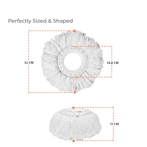 Image of Rushilwere Microfiber Spin Mop Refill for 360 Rotation Mop | Replacement Head Compatible with Most Spin Mop Sticks & Buckets | Pack of 3