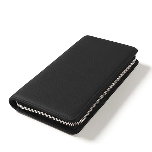 Leatherology RFID Black Onyx Travel Zip Organizer Wallet, Passport Holder, RFID Available, Full Grain Leather3
