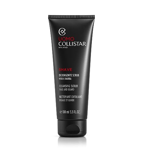 Collistar Uomo Detergente Scrub Viso e Barba, Deterge ed Esfolia, Effetto Detox Purificante, 100ml