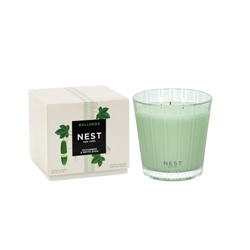 Bougie parfumée 3 mèches NEST New York concombre sauge blanche 601 g