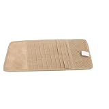 ULTECHNOVO Große Kapazität CD Halterung Beige aus Stoff Sonnenblenden Organizer mit Sonnenblenden Clip für CDs und DVDs für Sonnenblende für Auto und LKW