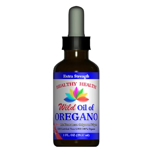 Healthy Health Oregano Oil - Wild Mediterranean - ECO Certified Organic Extra Strength 83% Carvacrol, Liquid, Immune Support, Vegan, Aceite de Oregano, Non GMO 1 fl. OZ