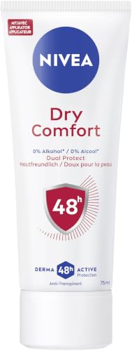 NIVEA Dry Comfort Deo Creme Antitranspirant mit 48h Schutz gegen Schweiß und Geruch pflegendes Deodorant mit Dual Protect Formel ohne Ethylalkohol (75ml)
