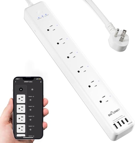 BN LINK Smart Plug Power Strip，Surge Protector with 6 Individually Controlled Smart Outlets...