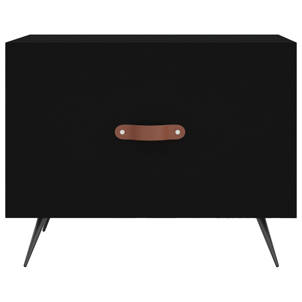 Juego de 2 mesas bajas negras 50x50x40 cm de madera de ingeniería