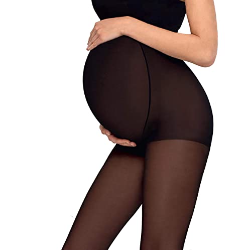 Conte - Medias opacas de maternidad con tacto sedoso y pantalones cortos de apoyo, Mommy 40 Den, Piel (natural), Large
