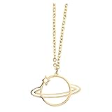 ORFOFE Collar de Clavícula con Colgante Planeta Dorado para Mujer Joyería de Fantasía Ligera y Duradera Diseño Elegante para Bodas Fiestas y Diario