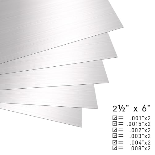 Ihekqkeq STAINLESS STEEL SHIM STOCK-25 12Pcs Stainless Steel Shim Stock Kit 2½ Inch X 6 Inch Metal Shim Stock Metal Shims thumb #6